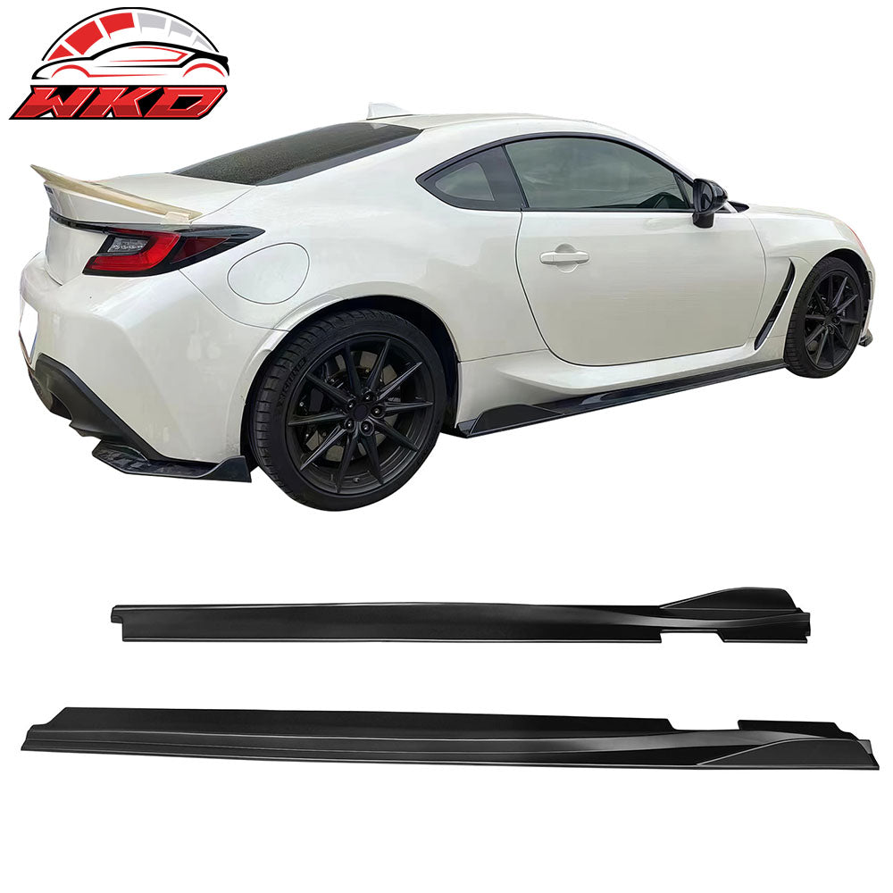 Fits 22-26 Toyota GR86/Subaru BRZ IKON V2 Style Side Skirts Matte Black ABS