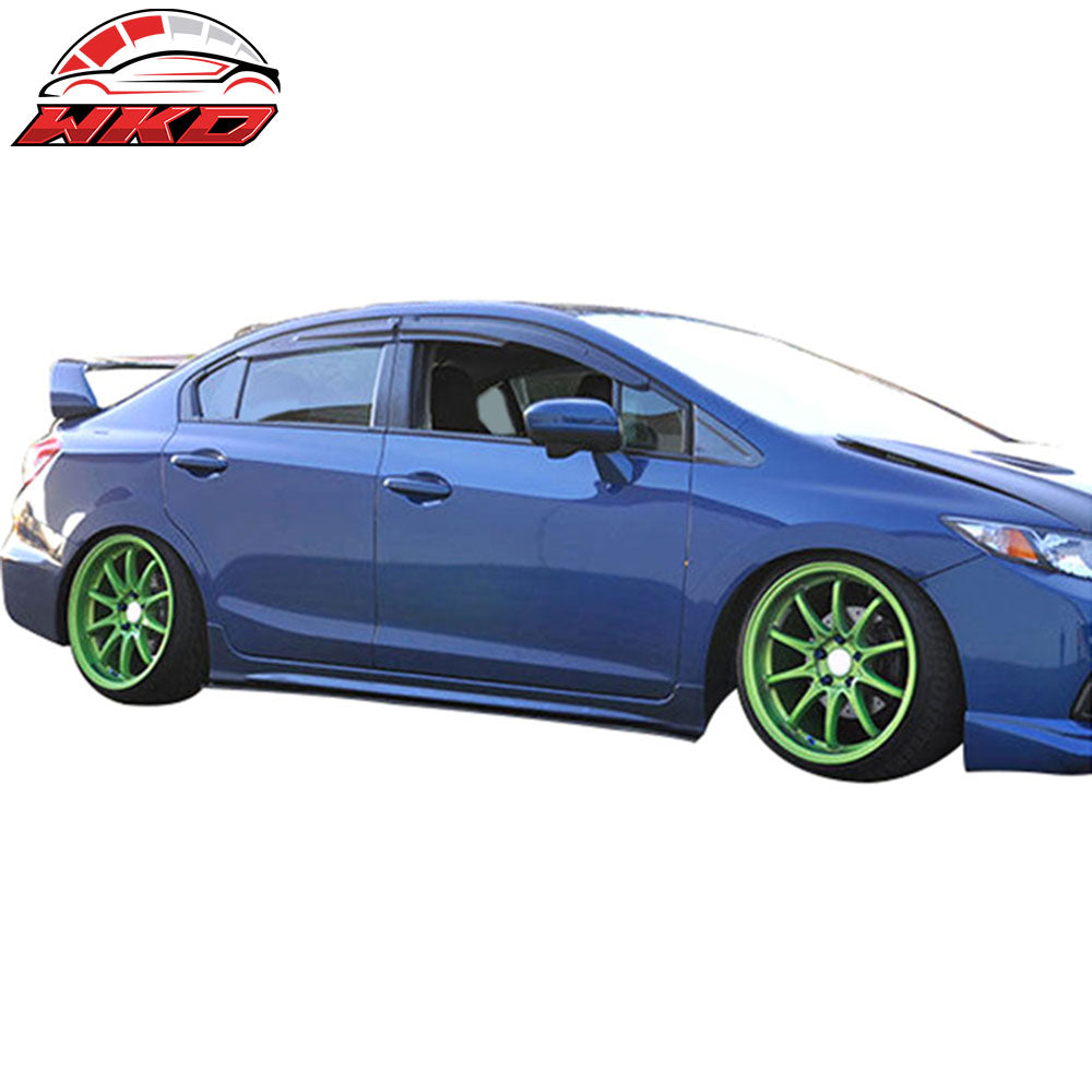 78"x3" Universal Side Skirt Extension Flat Bottom Line Lip Rocker Panel Set