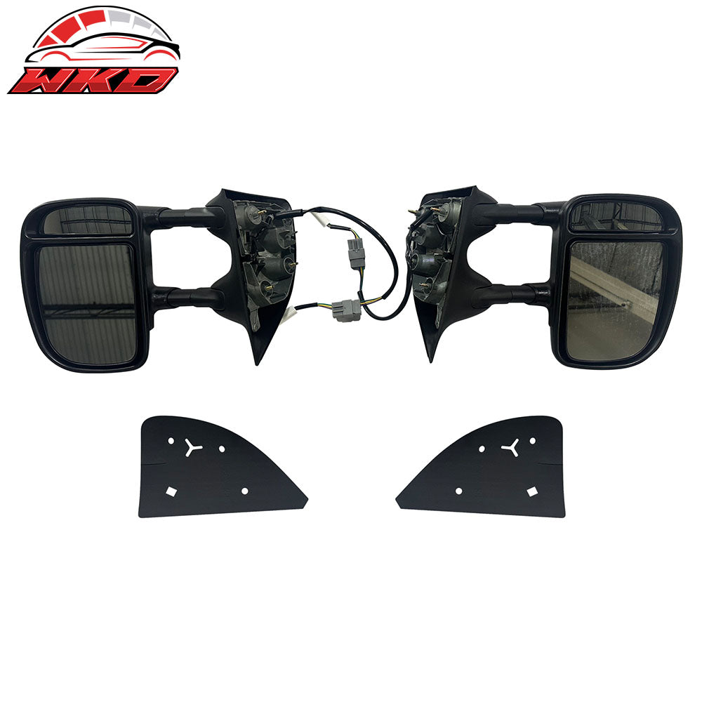 Fits 99-07 Ford F250/F350 Super Duty Side Towing Mirrors Power w/ Dual Swing