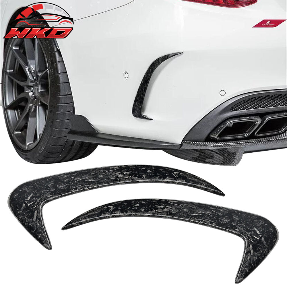 Fits 15-18 Bnez C-Class W205 Front + Rear Side Vents Spoiler Forged Carbon Fiber