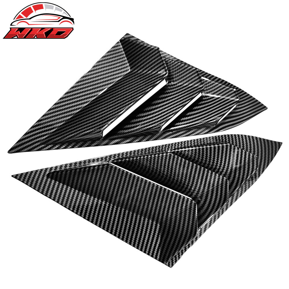Fits 16-21 Honda Civic Sedan Rear Side Window Louver Cover Carbon Fiber Print