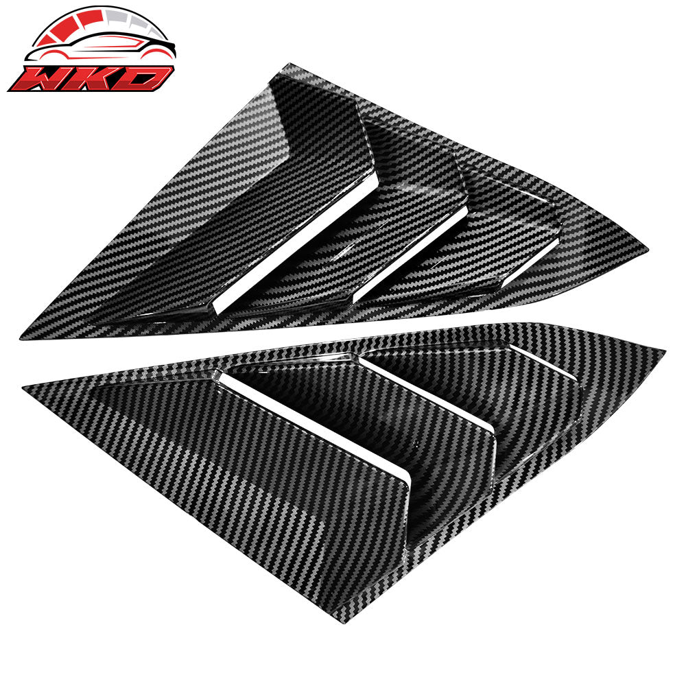 Fits 16-21 Honda Civic Sedan Rear Side Window Louver Cover Carbon Fiber Print