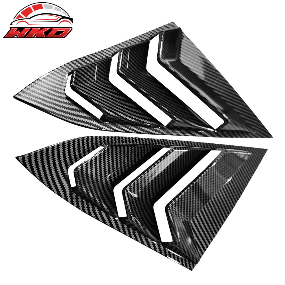 Fits 16-21 Honda Civic Sedan Rear Side Window Louver Cover Carbon Fiber Print