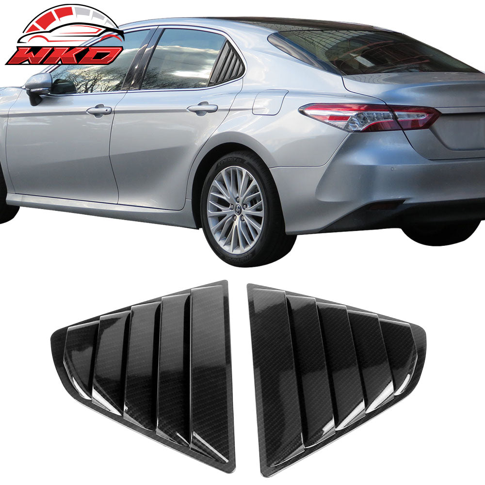 Fits 18-24 Toyota Camry 2PCS Side Window Louvers Scoop Carbon Fiber Hydro Dip