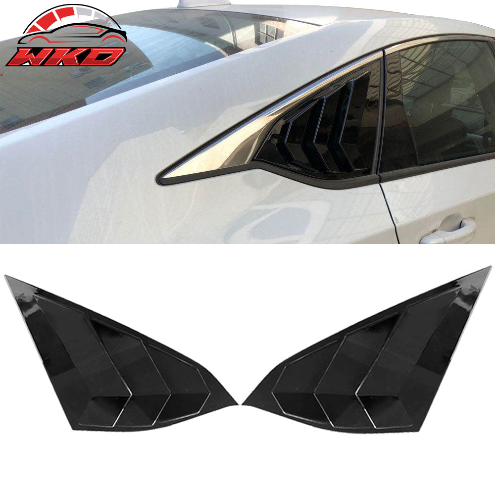Fits 18-22 Honda Accord OE Side Window Louver Quarter Panel Gloss Black ABS