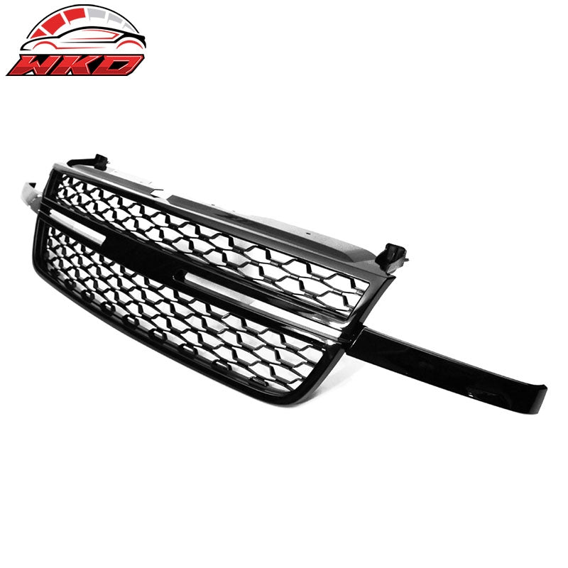 Fits 05-07 Silverado 1500 2500HD 3500 Front Bumper Hood Grille - Gloss Black