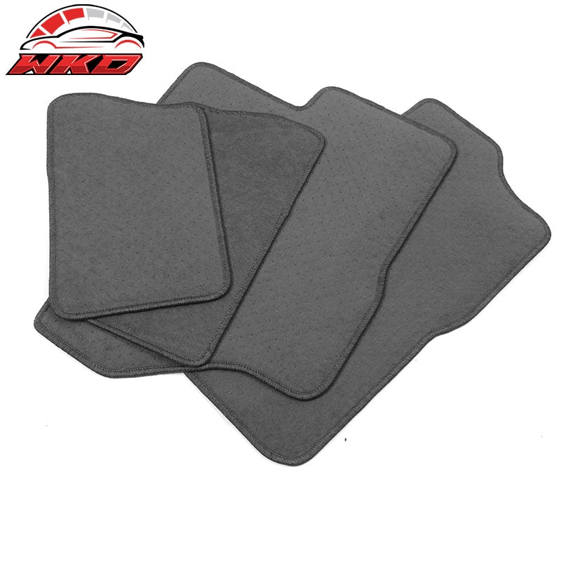 Fits 07-13 Silverado Sierra Crew Cab Tahoe Floor Mats Nylon Grey Carpets 4PC