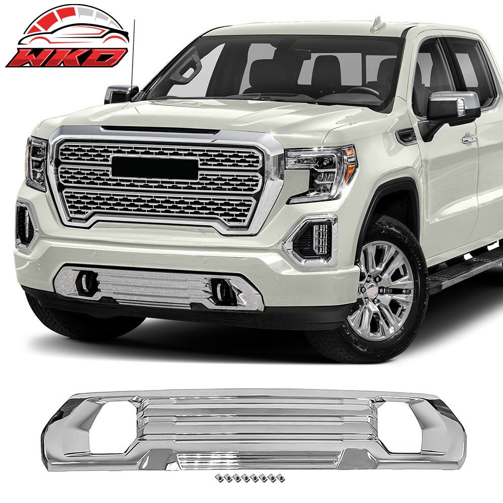 Fits 19-21 GMC Sierra 1500 Chrome Front Bumper Protection Mid-Section Skid Plate
