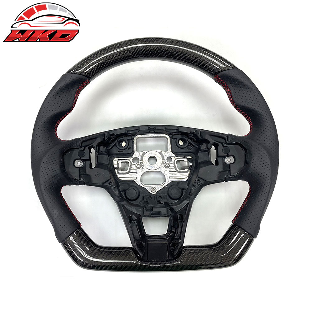 For 20-24 Focus Escape Carbon Fiber Steering Wheel Perforated Leather Red Stitch | Wholesale