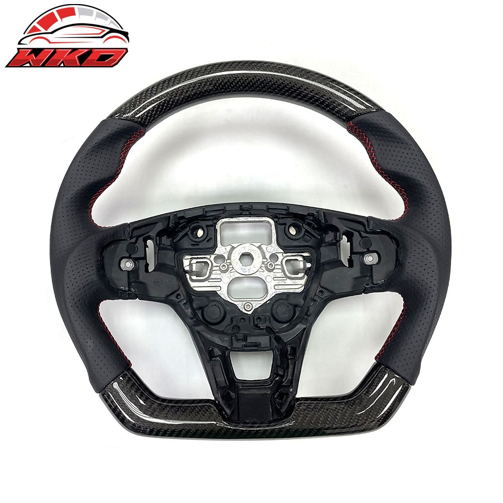 For 20-2026 Focus Escape Carbon Fiber Steering Wheel Perforated Leather Red Stitch | Wholesale