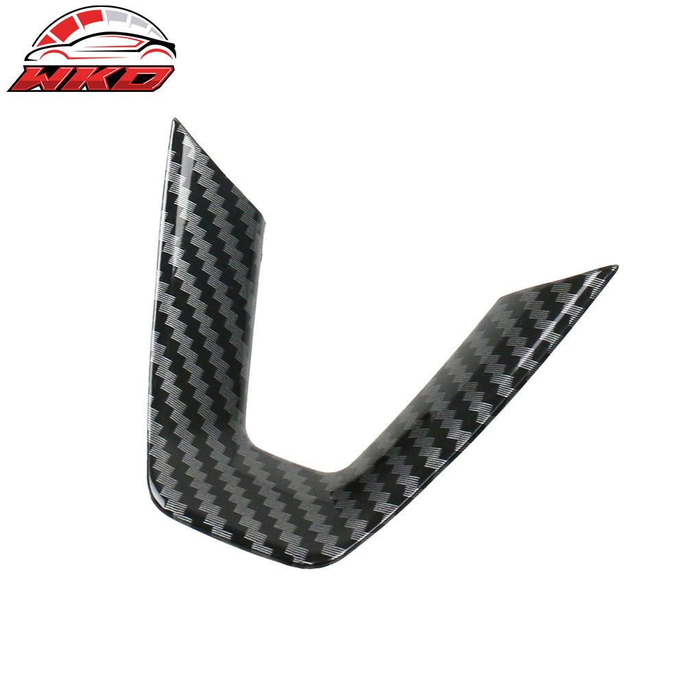 Fits 24-25 Tesla Model 3/25 Y Carbon Fiber Print Steering Wheel Panel Trim Cover