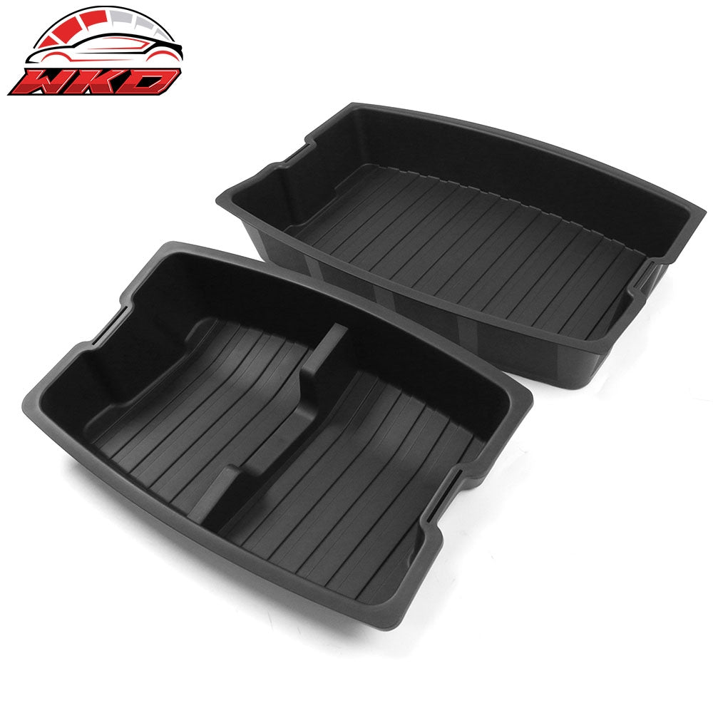 Fits 24-25 Tesla Model 3 2PCS Rear Trunk Lower + Upper Storage Organizer Box PP