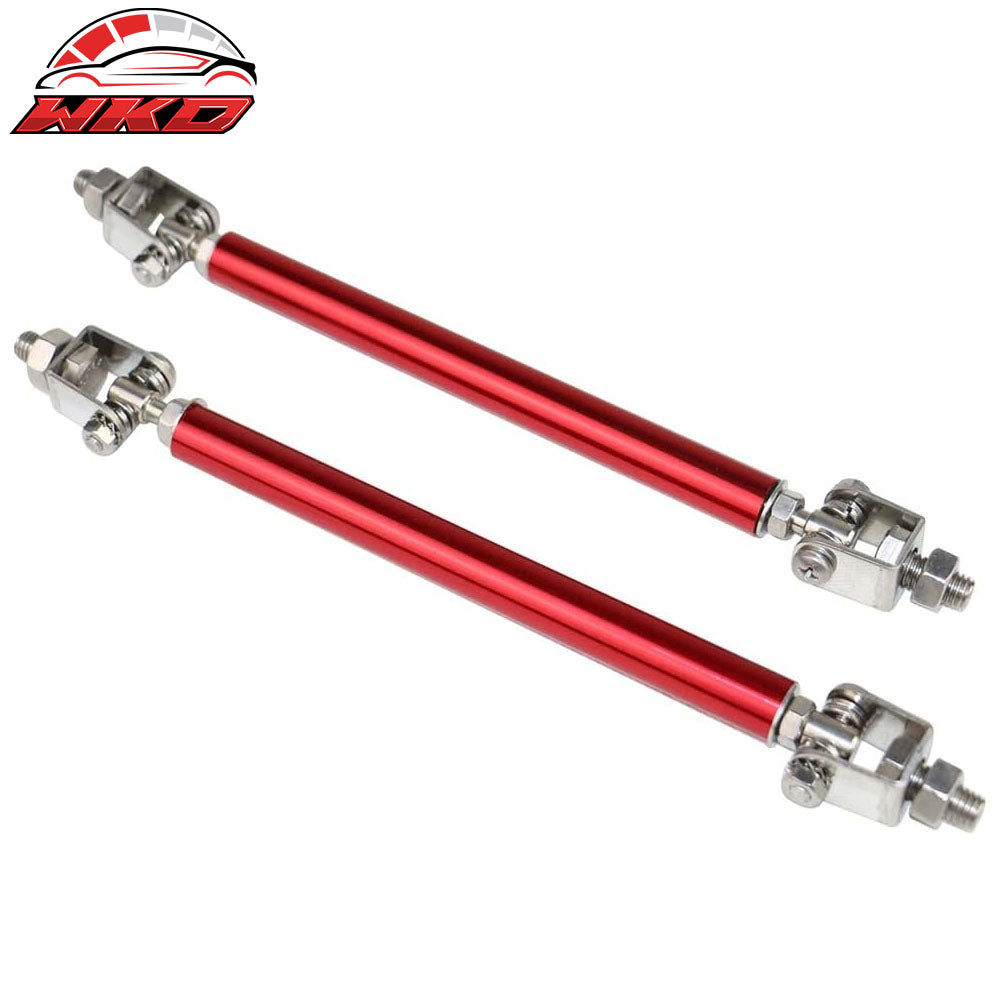 Red Adjustable 5.5-8 Universal Strut Rod Bumper Lip Splitter Tie Support Bars
