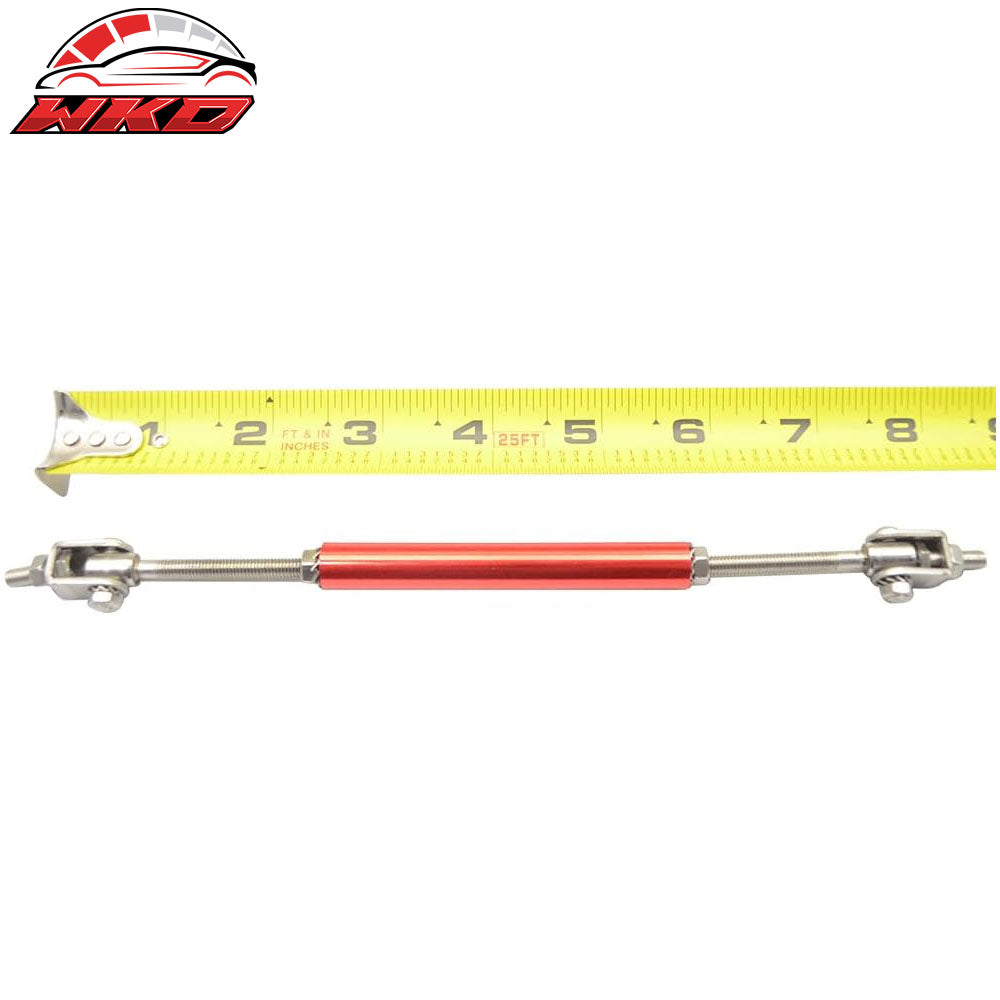 Red Adjustable 5.5-8 Universal Strut Rod Bumper Lip Splitter Tie Support Bars
