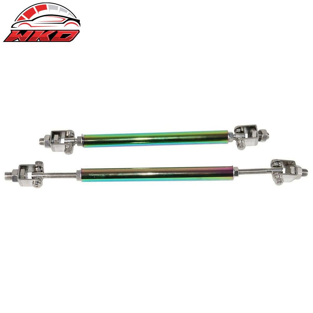 NEO Adjustable 2PCS Front Bumper Lip Spoiler Splitter Strut Rods Support 8-10.6"