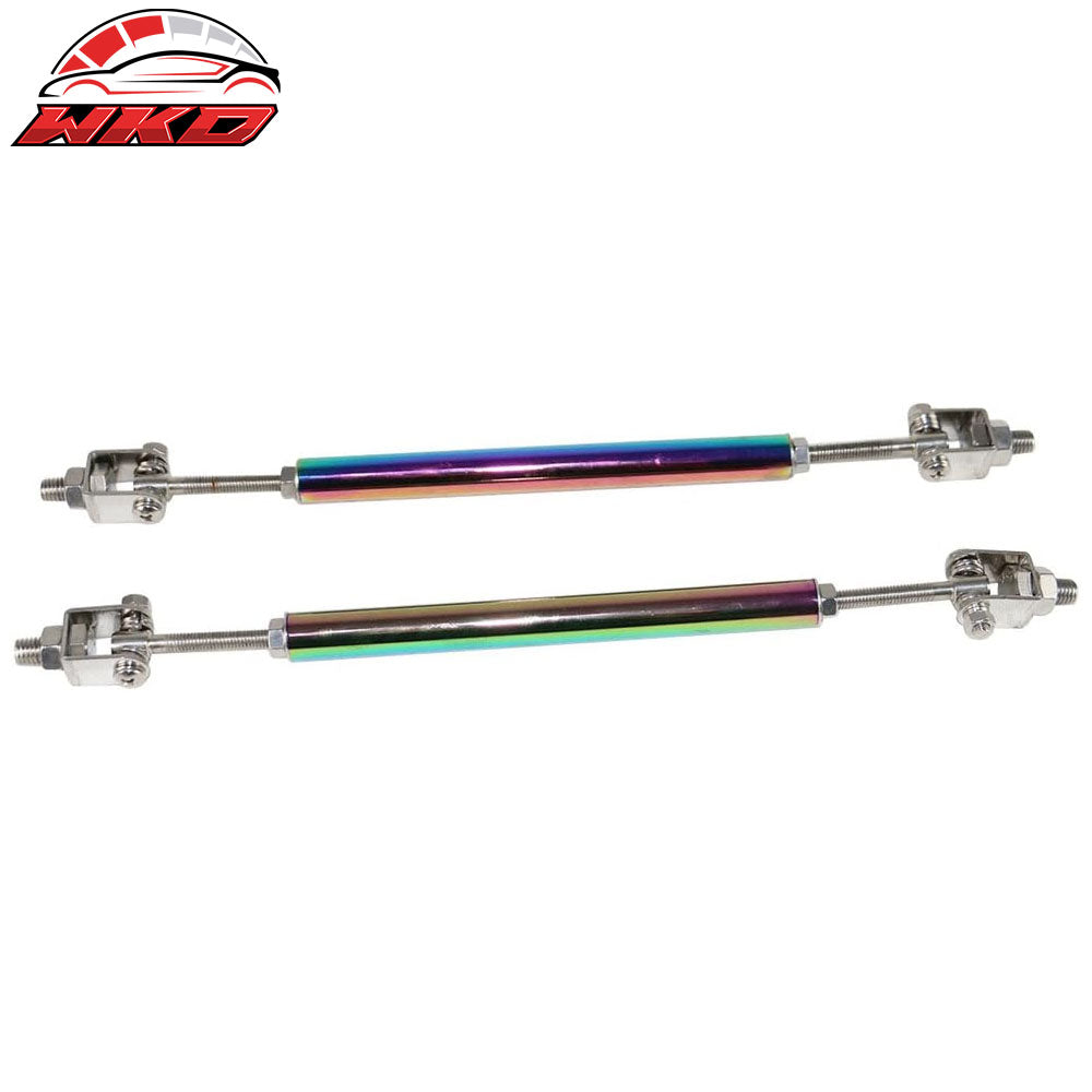 NEO Adjustable 2PCS Front Bumper Lip Spoiler Splitter Strut Rods Support 8-10.6"