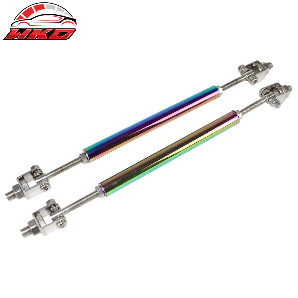 NEO Adjustable 2PCS Front Bumper Lip Spoiler Splitter Strut Rods Support 8-10.6"