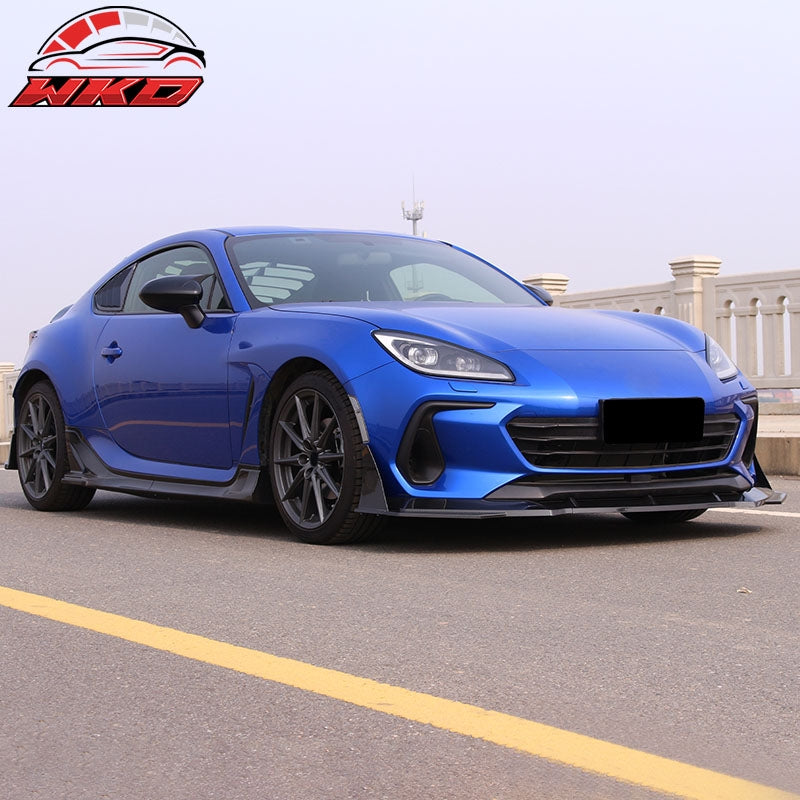 Fits 22-26 Subaru BRZ ZD8 JDM 5PC Front Bumper Lip Winglet PP Carbon Fiber Print