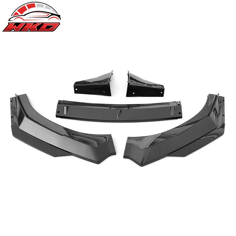 Fits 22-26 Subaru BRZ ZD8 JDM 5PC Front Bumper Lip Winglet PP Carbon Fiber Print