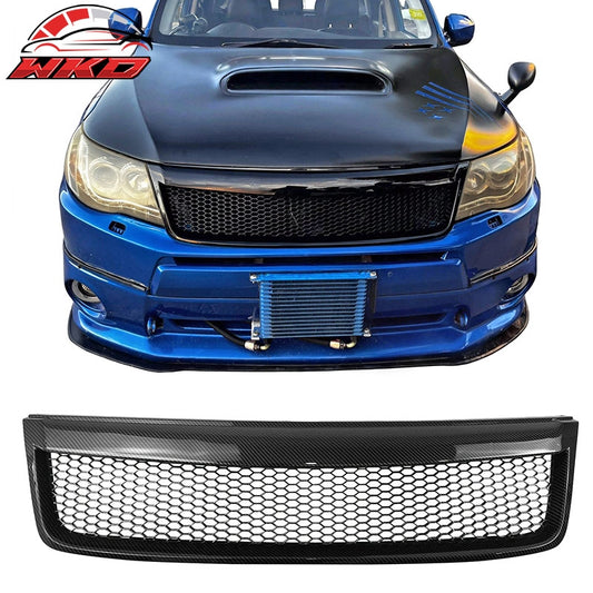 Wholesale 09-13 Subaru Forester Carbon Fiber Print Honeycomb Style Upper Grille ABS - Wikond Auto