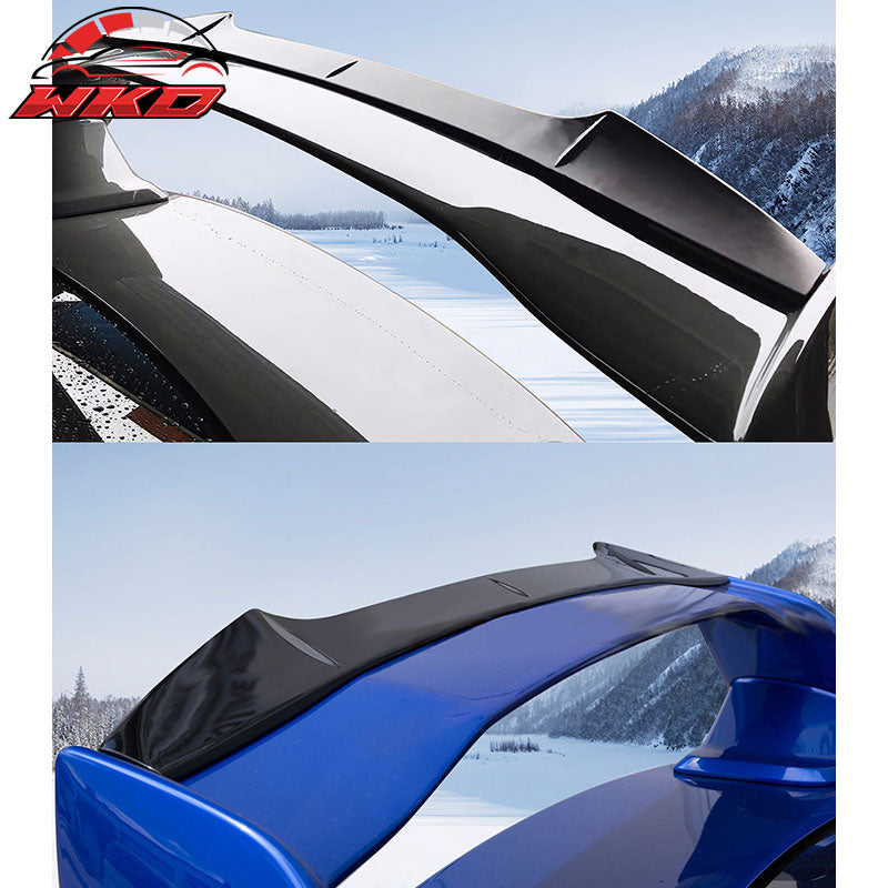 Fits 15-21 Subaru WRX STI 4th V2 Style Trunk Add On Gurney Flap Wing Spoiler ABS