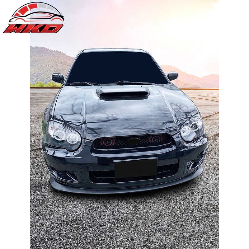 Fits 04-05 Subaru Impreza STI Style Front Bumper Lip Spoiler Unpainted Black PP
