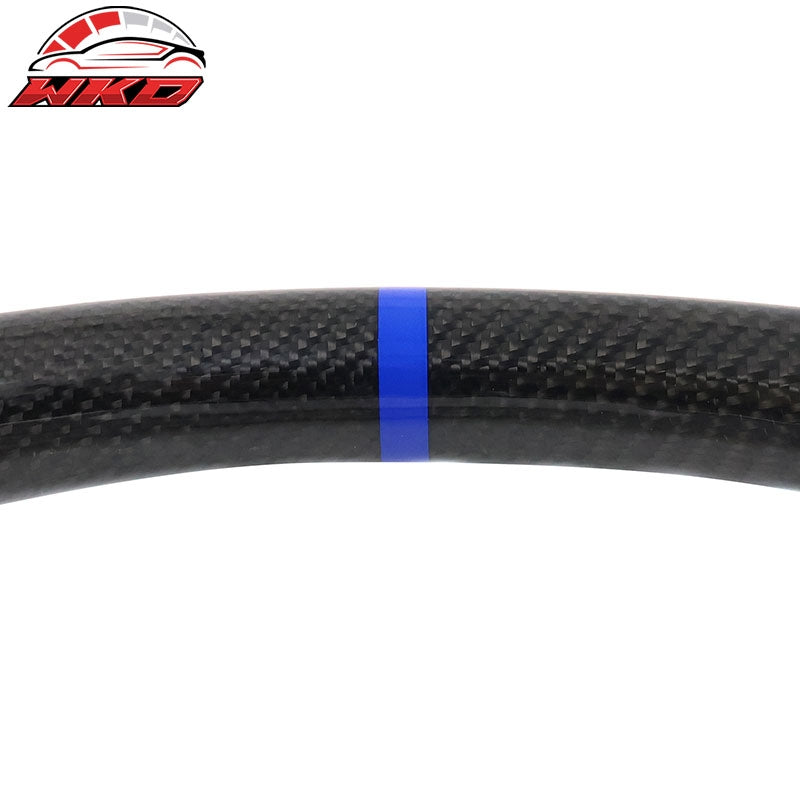 Fits 17-23 Impreza Carbon Fiber Steering Wheel Alcantara Blue Stitch & Indicator