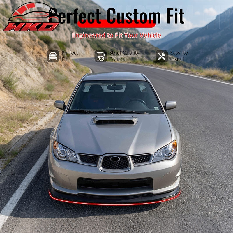 Wholesale 06-07 Subaru Impreza WRX Gloss Black Front Bumper Lip Spoiler PP 3PCS Set - Wikond Auto