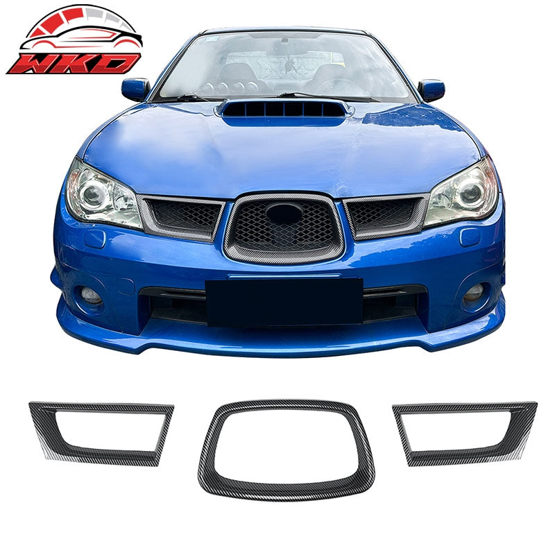 Wholesale For 06-07 Subaru Impreza WRX OE Front Bumper Grille Cover ABS Carbon Fiber Print