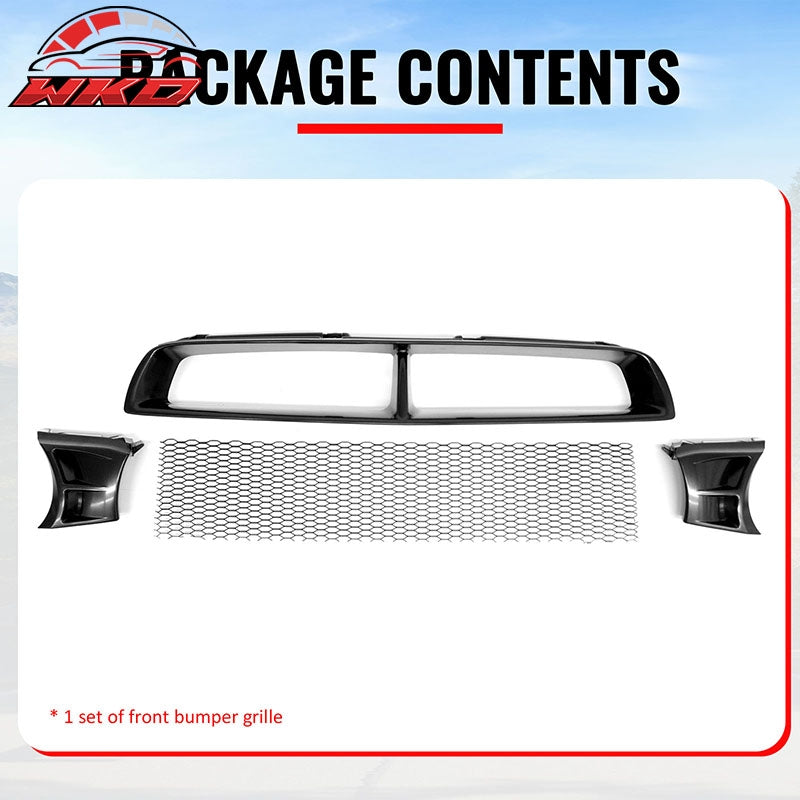 Fits 02-03 Subaru Impreza WRX STI Grille Mesh Hood Upper Grill Black Assembly