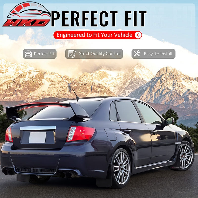 Fits 08-14 Subaru Impreza WRX STI Style Rear Trunk Spoiler Wing Primer Black 5PC