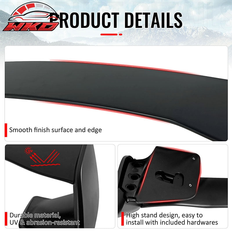 Fits 08-14 Subaru Impreza WRX STI Style Rear Trunk Spoiler Wing Primer Black 5PC