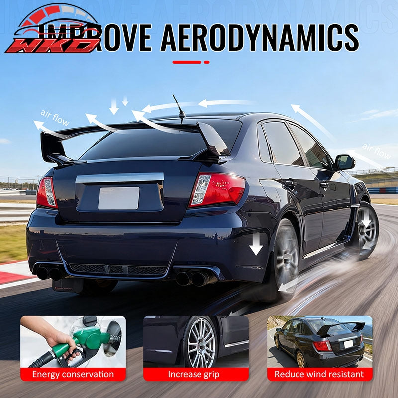 Fits 08-14 Subaru Impreza WRX STI Style Rear Trunk Spoiler Wing Primer Black 5PC