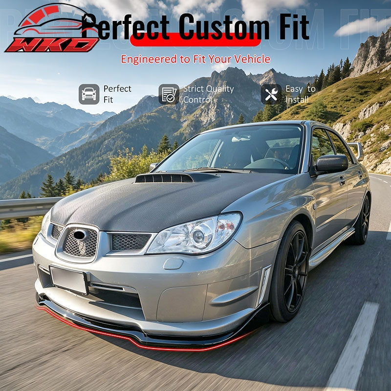 Wholesale For 06-07 Subaru Impreza WRX/WRX STI CS2 Style Front Bumper Lip Gloss Black 3PCS - Wikond Auto