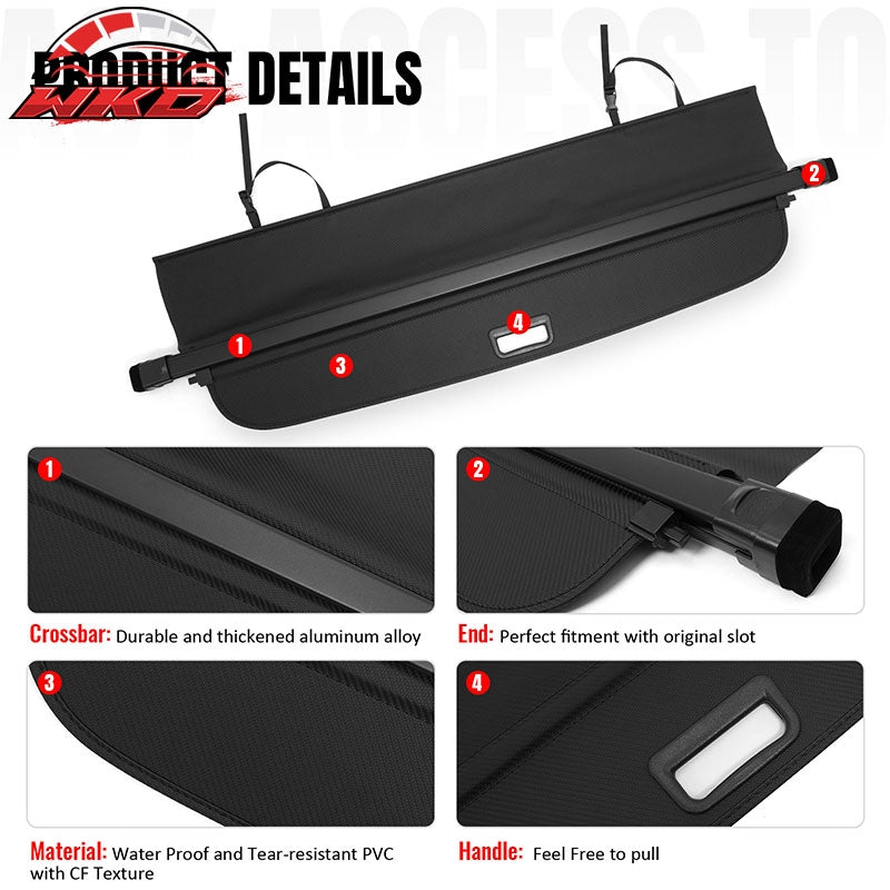Wholesale 10-14 Subaru Outback Retractable Rear Cargo Cover Carbon Fiber Texture - Wikond Auto