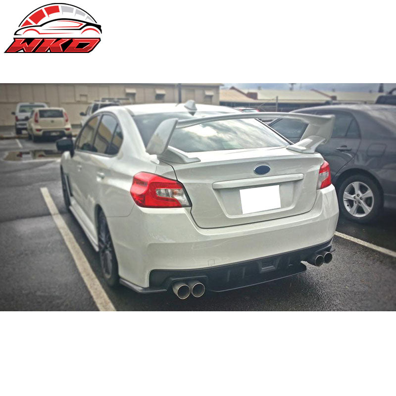 Fits 15-21 Subaru WRX STI Style Unpainted Black Rear Bumper Lip Diffuser ABS