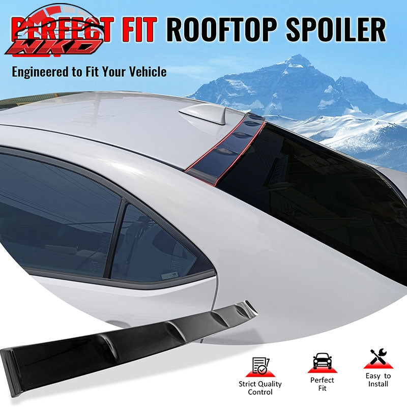 Fits 22-26 Subaru WRX 5th D Style Gloss Black Rear Roof Window Spoiler Wing ABS