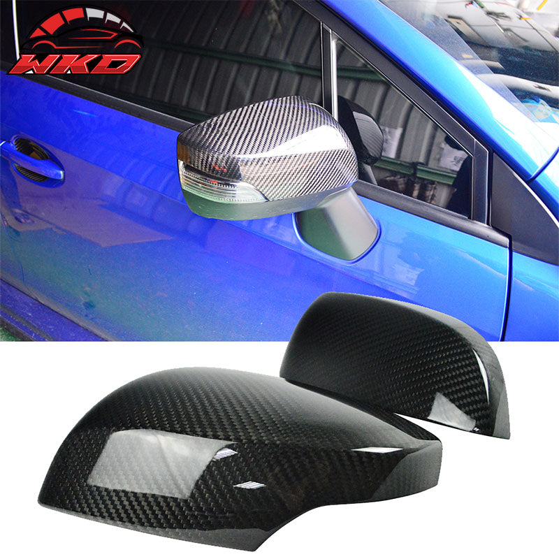 Fits 15-21 Subaru WRX STI Side Rear View Mirror Cover Trim Matte Carbon Fiber