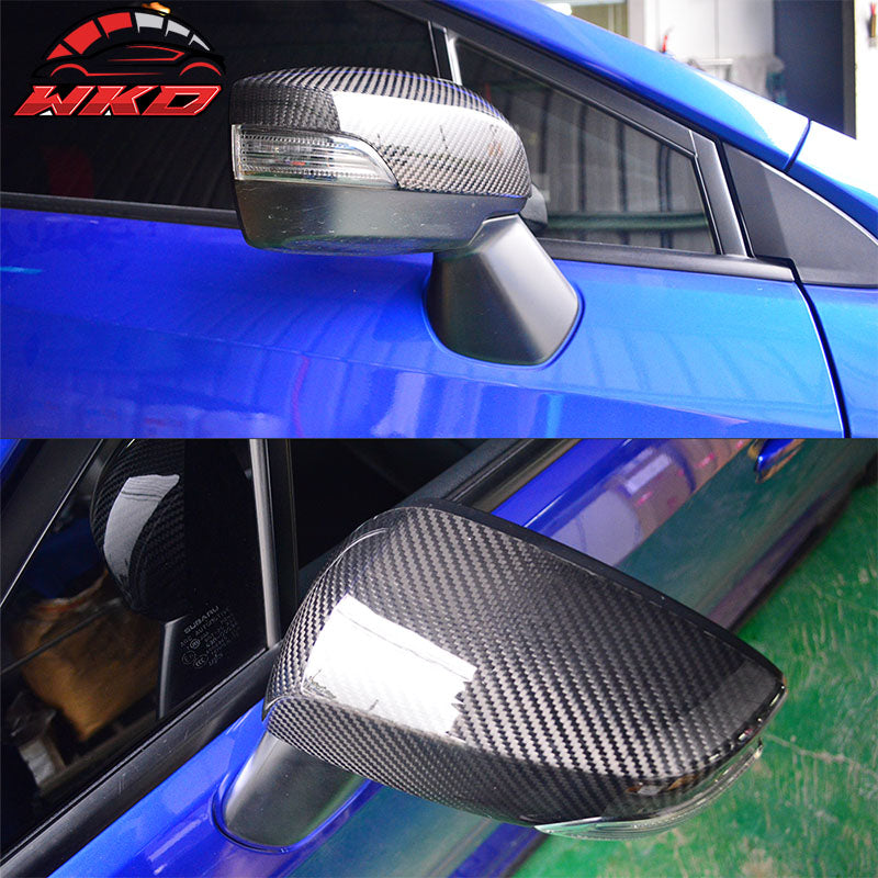 Fits 15-21 Subaru WRX STI Side Rear View Mirror Cover Trim Matte Carbon Fiber