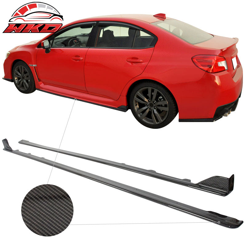 Wholesale 15-21 Subaru WRX STI Sedan Side Skirts Extension - Carbon Fiber (CF) - Wikond Auto