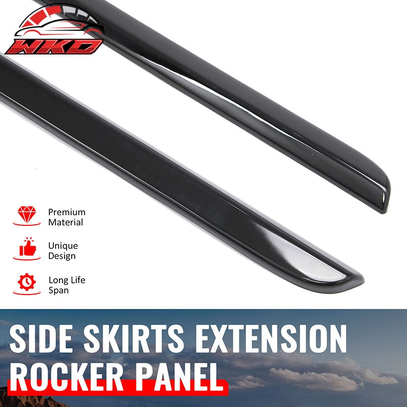 Fits 23-26 Subaru Solterra ST Style Side Skirt Extension Molding ABS Gloss Black