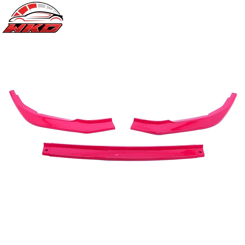 For 22-26 Subaru WRX 4DR IKON Style Front Bumper Lip Chin Spoiler PP Pink 3PCS