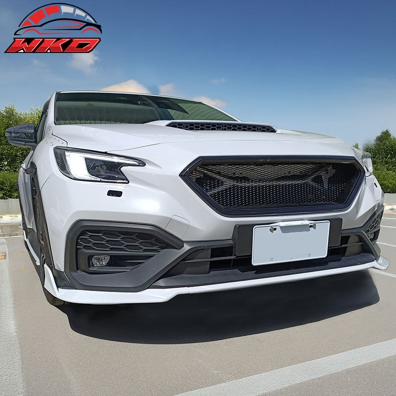 Fits 22-26 Subaru WRX 5th VB 3PCS Front Bumper Lip Spoiler Splitter Gloss Black