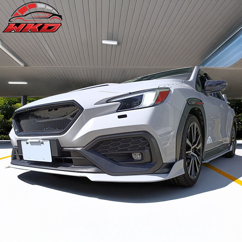 Fits 22-26 Subaru WRX 5th VB 3PCS Front Bumper Lip Spoiler Splitter Matte Black