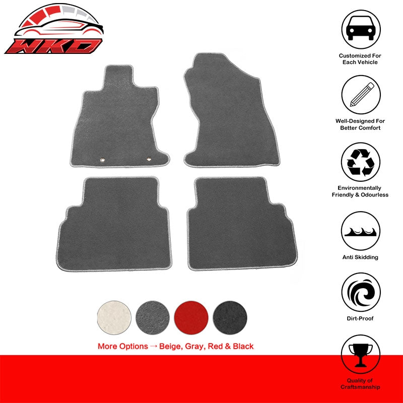 Fits 22-26 Subaru WRX Gray Auto Floor Mats Car Liners Carpets Nylon 4PCS