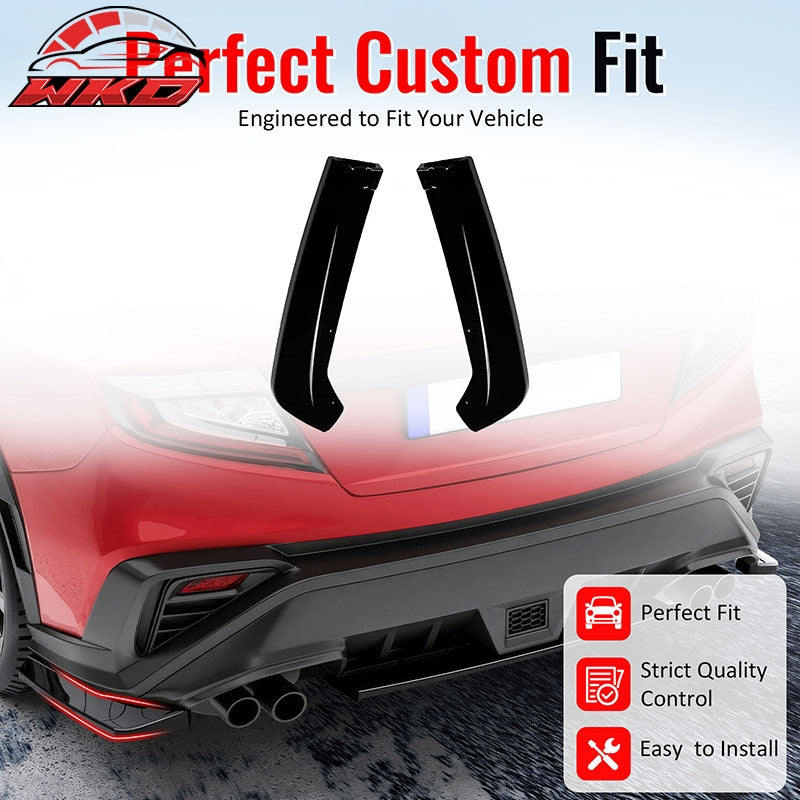 Fits 22-26 Subaru?WRX Gloss Black STI Style Rear Bumper Side Corner Aprons Cap