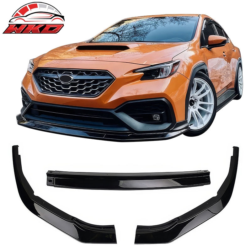 Wholesale 22-26 Subaru WRX IKON Style Front Bumper Lip Chin Spoiler PP Gloss Black 3PC