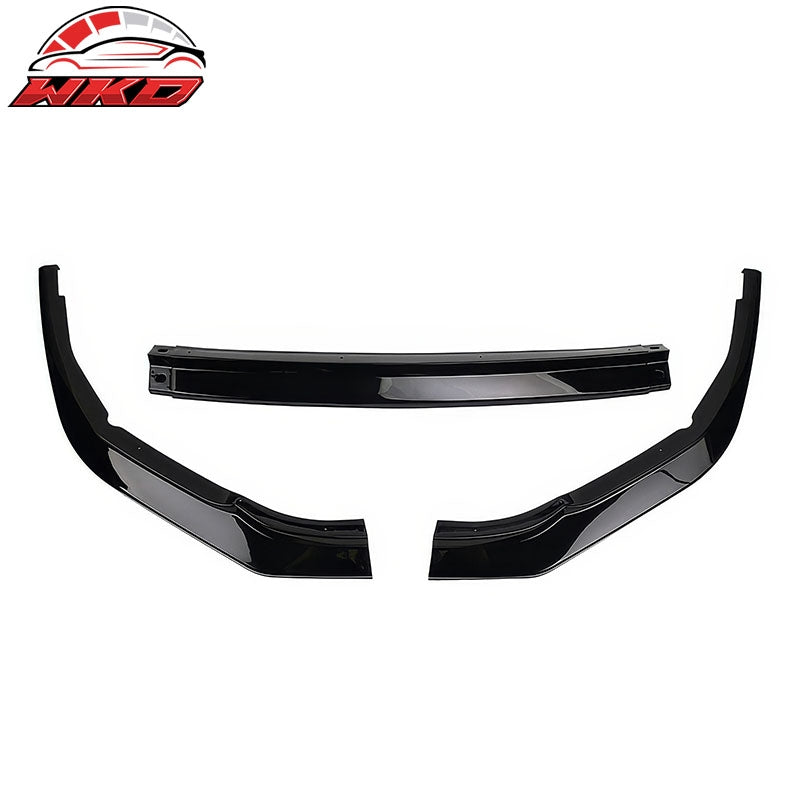 For 22-26 Subaru WRX IKON Style Front Bumper Lip Chin Spoiler PP Gloss Black 3PC