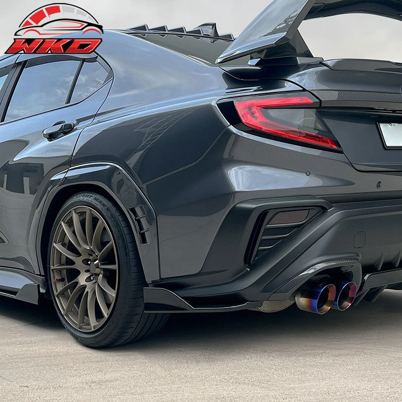 Fits 22-26 Subaru?WRX Matte Black D Style Rear Bumper Lip Side Corner Aprons Cap