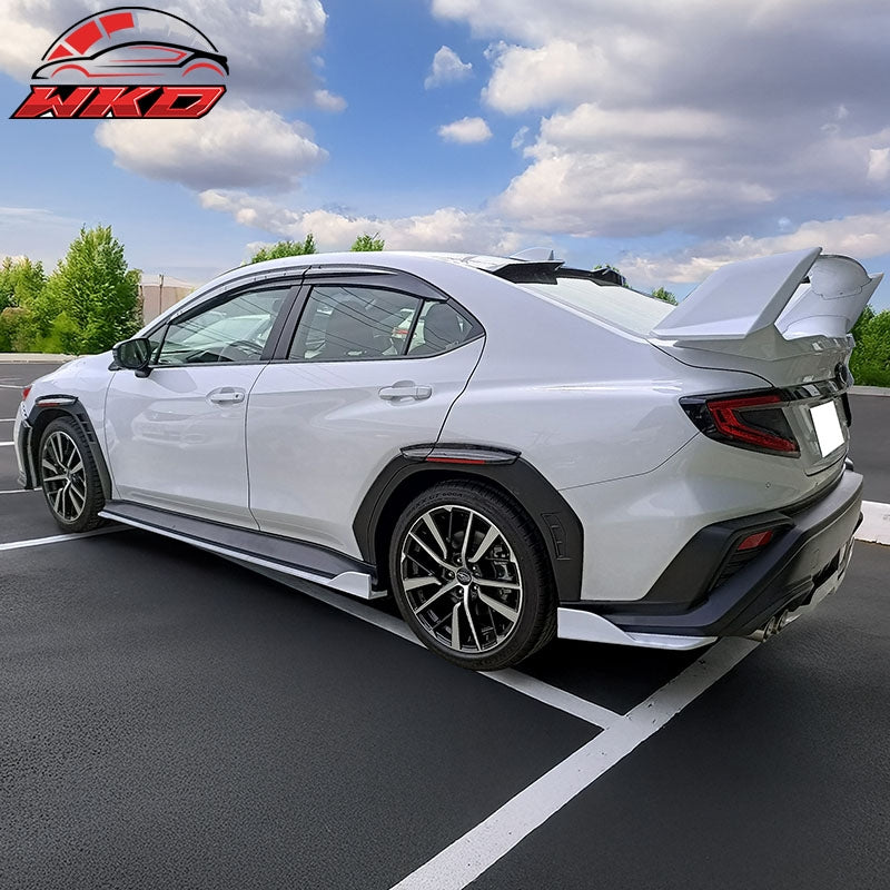 Fits 22-26 Subaru?WRX Matte Black D Style Rear Bumper Lip Side Corner Aprons Cap